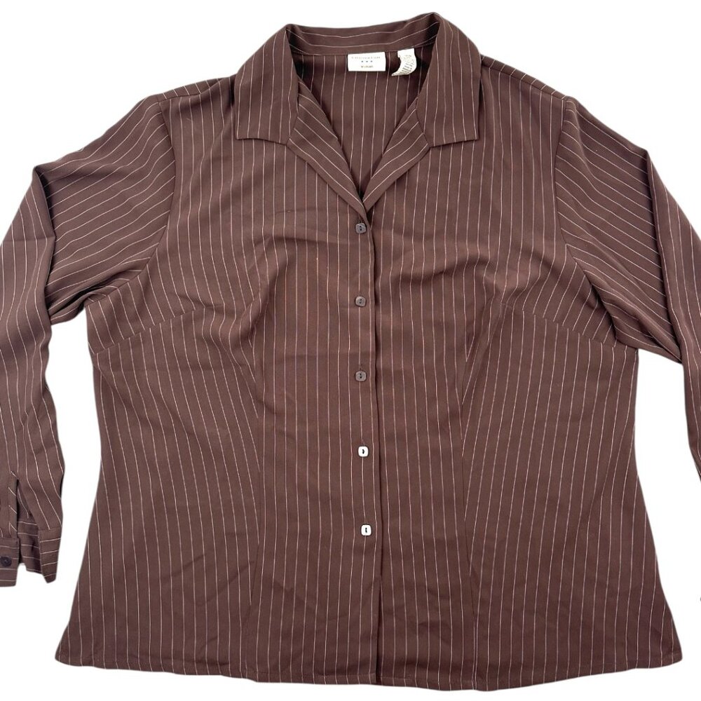 Covington Button Down Pinstripe Blouse - image 4